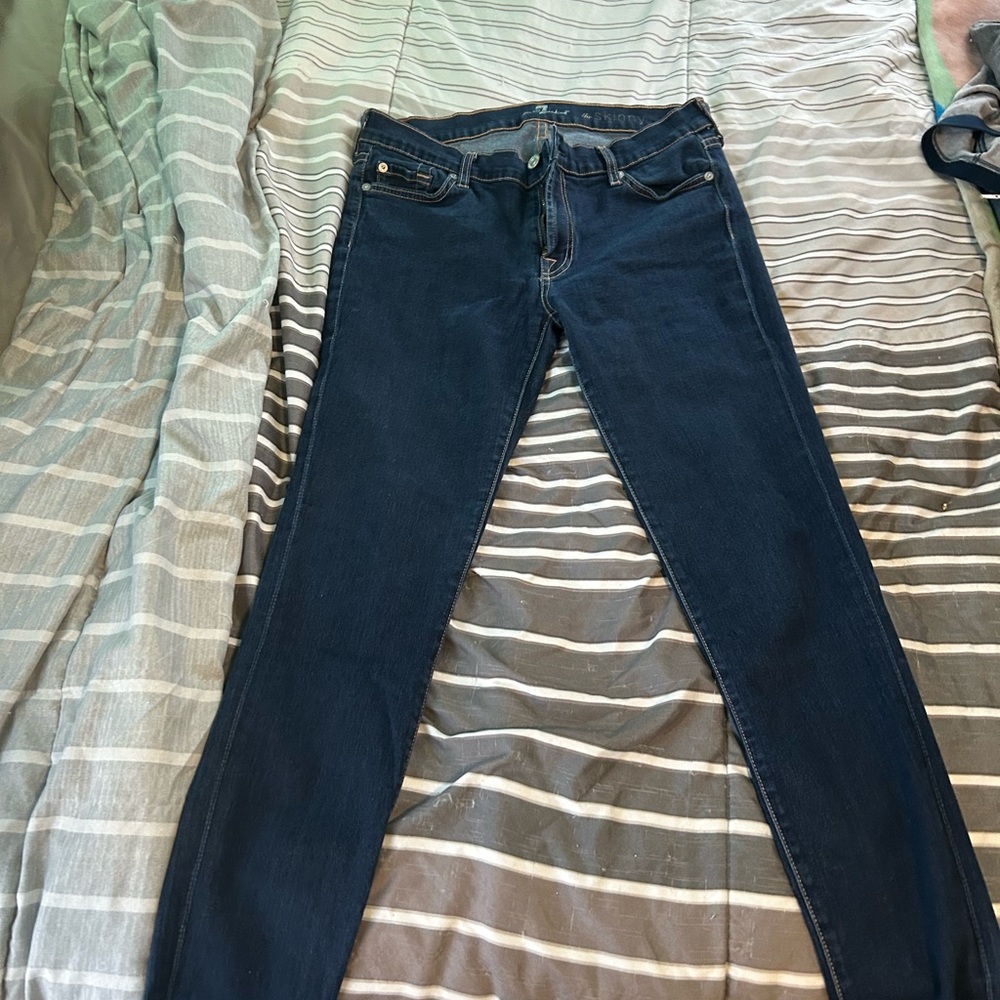 7 For All Mankind Dark Blue Skinny Jeans